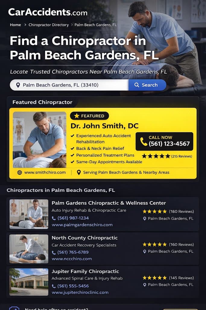 Preview illustration for the CarAccidents.com Chiropractor directory